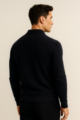 Alessandro Merino Polo Knit Navy