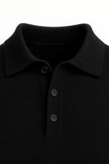 Alessandro Merino Polo Knit Black