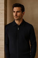 Carvelli Merino Zip Sweater Navy