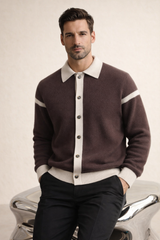 Emanuele Alpaca Knit Cardigan Brown
