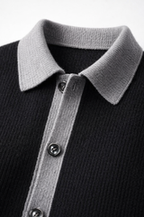 Emanuele Alpaca Knit Cardigan Charcoal