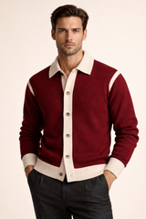 Emanuele Alpaca Knit Cardigan Burgundy