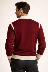 Emanuele Alpaca Knit Cardigan Burgundy