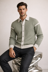 Emanuele Alpaca Knit Cardigan Green