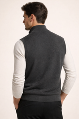 Alberto Merino Zip Vest Dark Grey