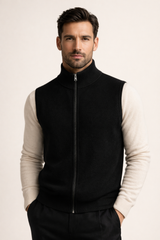 Alberto Merino Zip Vest Black