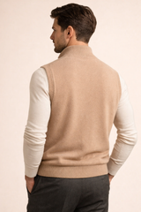 Alberto Merino Zip Vest Camel