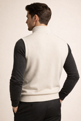Alberto Merino Zip Vest Ivory