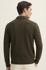 Lorenzo Cashmere Cardigan Olive Green