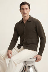 Lorenzo Cashmere Cardigan Olive Green