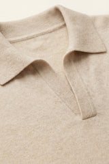 Marencio Cashmere Polo Knit Oatmeal
