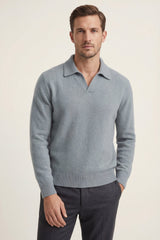 Marencio Cashmere Polo Knit Light Blue