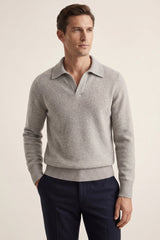 Marencio Cashmere Polo Knit Grey