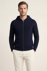 Amalfi Merino Hooded Sweater Navy