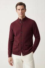 Giotto Knit Cardigan Maroon