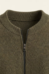 Lorenti Cashmere Zip Knit Olive