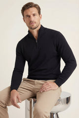 Arlino Quarter Zip Knit Black