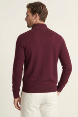 Arlino Quarter Zip Knit Wine Red
