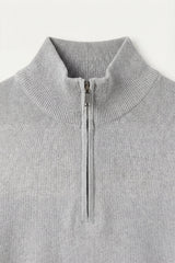 Arlino Quarter Zip Knit Light Grey