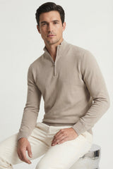 Arlino Quarter Zip Knit Beige