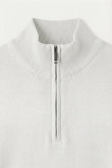 Arlino Quarter Zip Knit White
