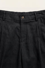 Orvieto Linen Pleated Shorts Black