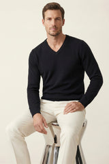 Merano V-Neck Knit Sweater Black