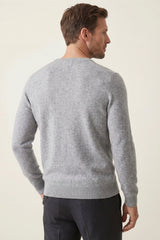 Merano V-Neck Knit Sweater Light Grey