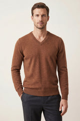 Merano V-Neck Knit Sweater Brown