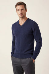 Merano V-Neck Knit Sweater Navy