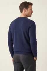 Merano V-Neck Knit Sweater Navy