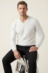Merano V-Neck Knit Sweater White
