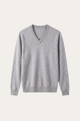 Merano V-Neck Knit Sweater Light Grey