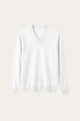Merano V-Neck Knit Sweater White