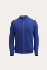 Costantino Extra-Fine Merino Zip Cardigan Blue
