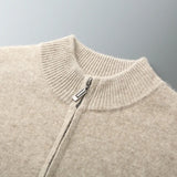 Lorenzi Cashmere Zip Knit Beige