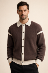 Emanuele Alpaca Knit Cardigan Brown