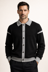 Emanuele Alpaca Knit Cardigan Charcoal