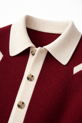 Emanuele Alpaca Knit Cardigan Burgundy