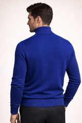 Costantino Extra-Fine Merino Zip Cardigan Blue