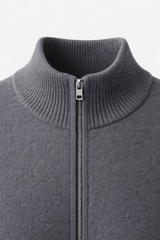 Costantino Extra-Fine Merino Zip Cardigan Dark Grey