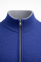 Costantino Extra-Fine Merino Zip Cardigan Blue