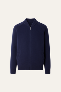 Arento Merino Cardigan Navy