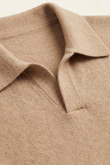 Marencio Cashmere Polo Knit Light Brown