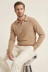 Marencio Cashmere Polo Knit Light Brown