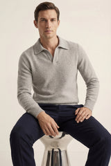 Marencio Cashmere Polo Knit Grey