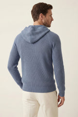 Amalfi Merino Hooded Sweater Light Blue