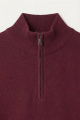 Arlino Quarter Zip Knit Wine Red