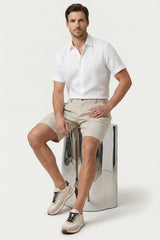 Orvieto Linen Pleated Shorts Light Beige