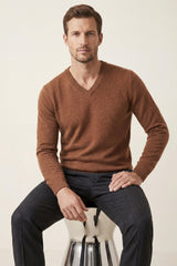 Merano V-Neck Knit Sweater Brown